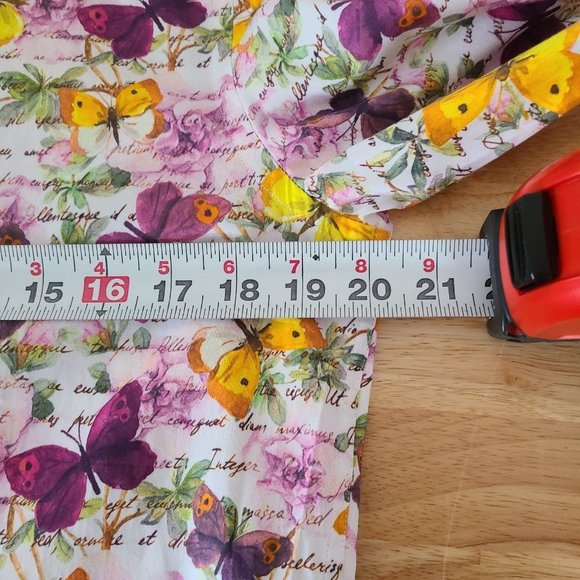 OSCAR PARIS Couture Designer Men's Tailor Fit Shirt Size Med Floral Butterfly - Picture 6 of 12